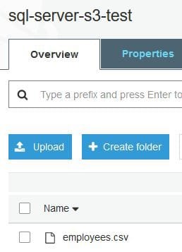 S3 to SQL Server: upload CSV into bucket